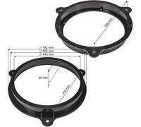 Coppia Anelli Adattatori Casse Altoparlanti 165mm ANT o POST per Nissan Qashqai