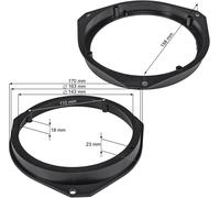 Coppia Anelli Adattatori Casse Altoparlanti Anteriori o Posteriori 165 mm 16,5cm
