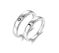 Coppia Anello Argento Sterling Coppia di Anello per Donna Uomo Fedine Fidanzamento Coppia Anelli Fede Nuziale Anello Set Fedine Sposa Confezione Regalo Anello Regolabile