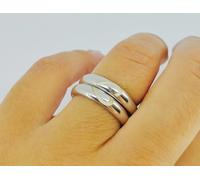Coppia Anello dell'Amore Cuore Fede Fedine Vera Argento Fidanzamento Silver Ring