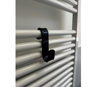 Coppia Appendino Appendini S Gancio Termoarredo In Plexiglass Nero Bagno 15cm