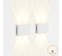 Coppia Applique LED da Parete Esterno Ovale 12W Bianca Luce Calda Interni FD-10