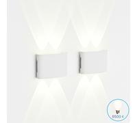 Coppia Applique LED da Parete Esterno Ovale 12W Bianca Luce Fredda Interni FD-10