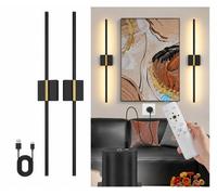 Coppia Applique LED Lineari Parete Senza Fili 70cm USB Telecomando Touch Dimmer [EEK: A]