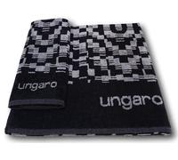 Coppia Asciugamani. 1 viso + 1 ospite in 100% Cotone.. EMANUEL UNGARO Bagno accessori set 2 pezzi (NEW YORK Col. 11 Grigio)