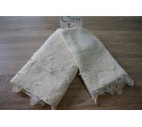 coppia asciugamani spugna e tulle col avorio mis grande e piccola art Fata