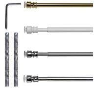 Coppia Astine a Molla per Tende a Vetro - Senza Fori, Regolabili, Vari Colori - Eco - Misura: 70-90, Colore principale: Acciaio Cromato