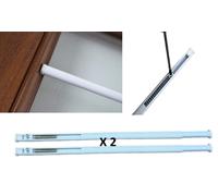 Coppia astine a pressione estensibile per tende tendine a vetro doppio binario