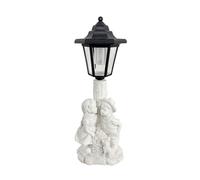 Coppia baci colonna esagonale luce per giardino ad per solare in resina 12x9x34c