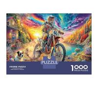 Coppia bacia moto 1000 Pezzi Enigma Per Il Relax Mentale Motocross Rider Sunset per Office Break Puzzle - Il Puzzle Più Venduto 70x50cm/1000pcs