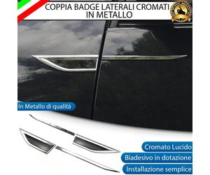 COPPIA BADGE LATERALI CROMATI IN METALLO INSERTI ADESIVI PER MAZDA 5 II