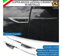 COPPIA BADGE LATERALI NERI E CROMATI IN METALLO PER FORD BRONCO INSERTI ADESIVI