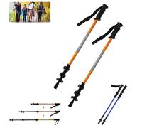 COPPIA BASTONI DA TREKKING TELESCOPICO REGOLABILE ESCURSIONI PASSEGGIO 63-135CM