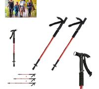 COPPIA BASTONI TREKKING TELESCOPICO REGOLABILE ESCURSIONI PASSEGGIO CON LUCE LED
