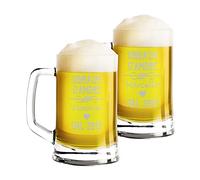 Coppia Boccali da birra Personalizzati Set da 2 Boccali da birra personalizzati con nome e anno Ubriachi d'amore - bicchiere in vetro 50 cl
