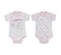 Coppia Body americano neonato cotone bimba mezze maniche Nazareno Gabrielli 5007