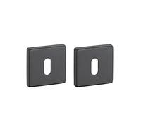 Coppia borchie, rosetta quadrata Zibel 50X50 foro per chiave, nero satinato - THIRARD