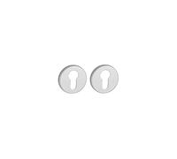 Coppia borchie, rosetta tonda Canopee Ø 50mm foro per cilindro europeo, argento - THIRARD