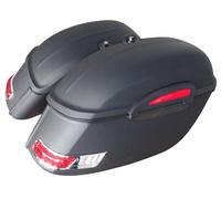 Coppia Borse laterali rigide nero opaco in abs per moto custom 50 litri cadauna