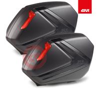GIVI V37NN COPPIA DI VALIGIE LATERALI NERE, CON COVER CARBON LOOK E CATADIOTTRI ROSSI, 37 LT