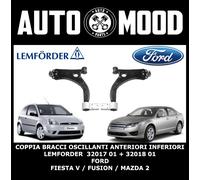 COPPIA BRACCI ANTERIORI LEMFORDER PER FORD FIESTA V FUSION MAZDA 2 2001>>