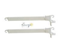 Coppia Bracci per Tende da Sole Universali in Alluminio Verniciato - Compatibili Tempotest Parà - Lunghezza 50 o 70 cm - Attacco Gancio, Colori Vari, Sostituzione Braccetti (Bianco, 50 cm)