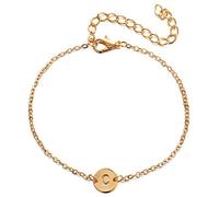 Coppia Bracciale/Braccialetto dell'amicizia/Alfabeto Lettere Iniziale Disc Braccialetto Braccialetto Braccialetto Personalizzato Oro Bracciale dalla A alla Z, Regalo per Amanti Amici Genitori QualiUn