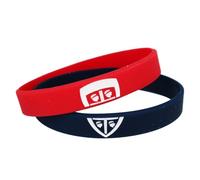 Coppia bracciali in silicone compatibile con Cagliari Calcio