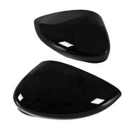 Coppia calotte copri specchietto retrovisore porta anteriore nero lucido per For