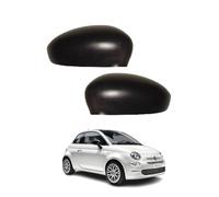Coppia Calotte Specchio Specchietto Retrovisore Nere per Fiat 500 dal 2007
