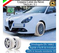 COPPIA CALZE DA NEVE OMOLOGATE PER PNEUMATICI AUTO TAGLIA S PER TOYOTA IQ