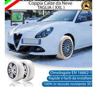 COPPIA CALZE DA NEVE OMOLOGATE PER PNEUMATICI AUTO TAGLIA XXL PER TOYOTA IQ