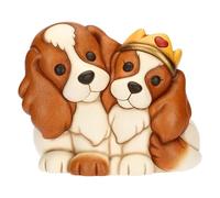 Coppia cani Cavalier King in ceramica