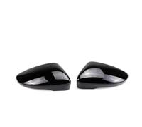 Coppia Cappuccio Specchio Esterno Per VW Beetle CC Per Eos Per Passat Per Jetta Per Scirocco Design Ispirato Alle Corse Motivo Fibra Di Carbonio/Nero Guarnizione Specchietto(Black)