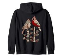 Coppia Cardinale su Ramo con Bacche Felpa con Cappuccio