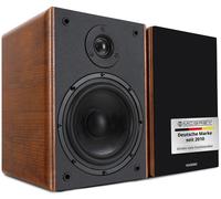 Coppia Casse Altoparlanti Scaffale HiFi Stereo Diffusore Home Cinema Marrone 60W