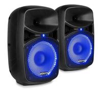 COPPIA CASSE AMPLIFICATE 400W DIFFUSORI KARAOKE ALTOPARLANTI BLUETOOTH LED USB