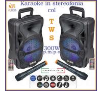 Coppia casse amplificate attive audio diffusori per karaoke bluetooth portatili