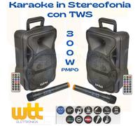 Coppia casse amplificate attive audio diffusori per karaoke bluetooth portatili