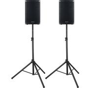 Pronomic C-212 MA Set Statavi - Due casse attive 2 vie - Potenza: 2000 Watt - Woofer 12" + Tweeter 1,75" - Bluetooth e DSP-Preset - Custodia in plastica con inclinazione monitor - incl. stativi