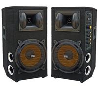 COPPIA CASSE AMPLIFICATE BLUETOOTH 600W WOOFER 21 CM (2 X 8") MOQUETTATE