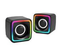 Coppia casse audio speaker con luci rgb pc notebook smartphone usb 2.0 aux 3.5mm