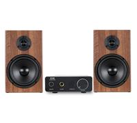 Coppia Casse HiFi Altoparlanti da Scaffale Diffusori Set Amplificatore Marrone