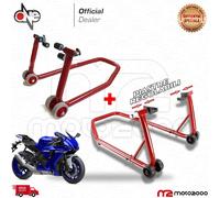 COPPIA CAVALLETTI ALZAMOTO ANTERIORE + POSTERIORE GOMMA 400 KG REGOLABILI