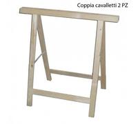 Coppia Cavalletti in Legno da Lavoro Pieghevoli Salvaspazio Pittura Fai da Te