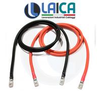 COPPIA CAVO BATTERIA OCCHIELLI 2 LATI CABLATO SEZIONE 10-7 AWG AUTO MOTO NAUTICA
