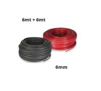 Coppia Cavo Solare 6mm 6 mt Nero + 6mt Rosso