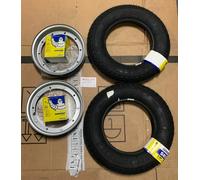 Coppia Cerchi Pneumatici Michelin S83 3.50-10 TL/TT Camera d'aria 90°