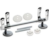 Coppia cerniere universali asse WC cromate + barra di rinforzo + fissaggi