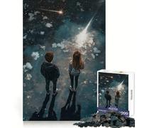 Coppia che osserva le stelle sotto le stelle cadenti - Puzzle da 1000 pezzi per adolescenti - Giocattolo intelligente per momenti di condivisione - Taglio preciso - Pezzo da collezione artistico